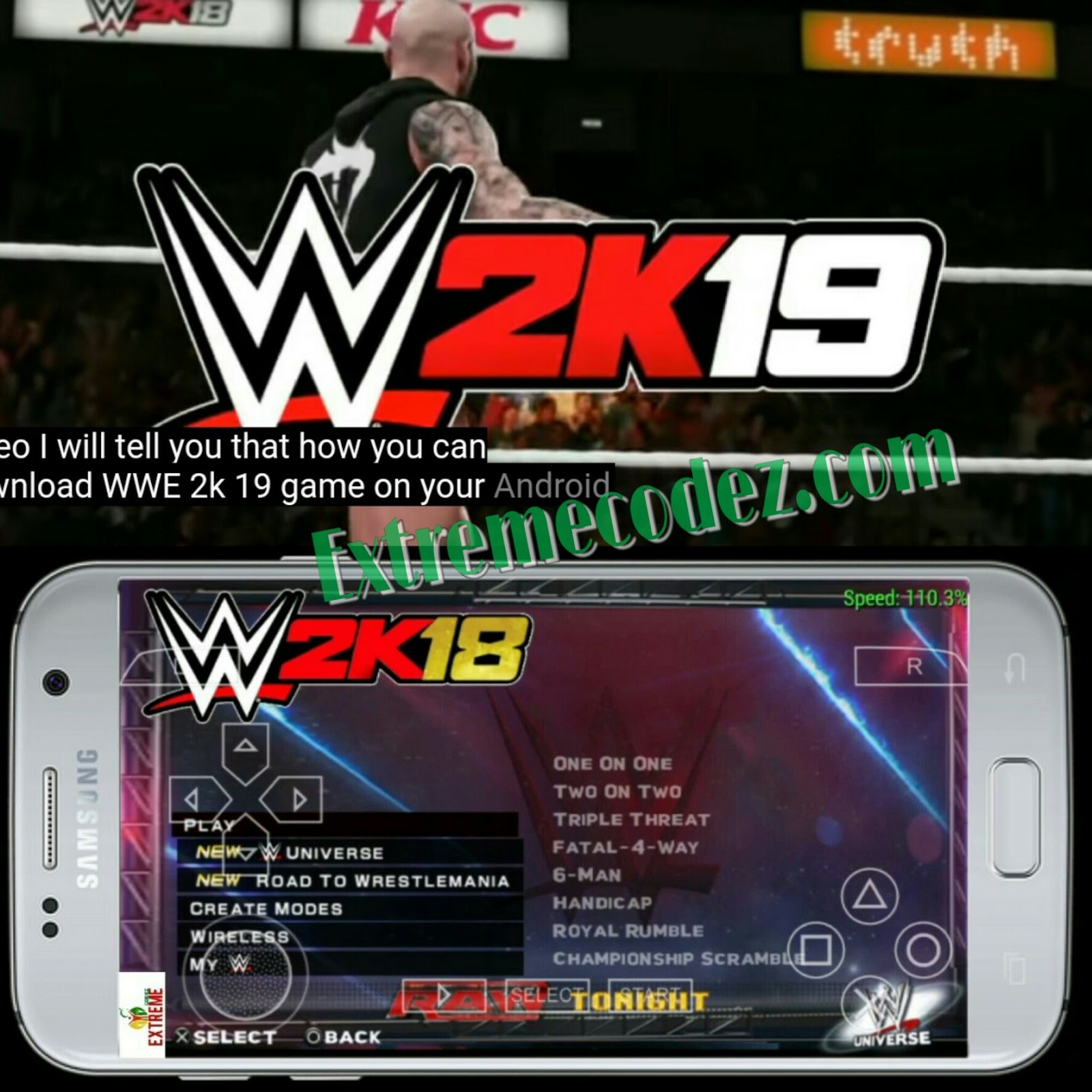 Wwe 2k18 ppsspp iso download file size 1.2 gb